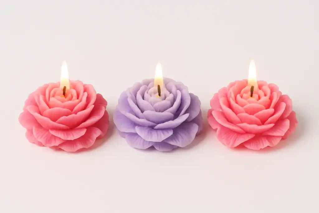 Peony Flower Candle